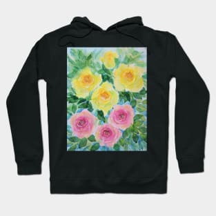 Roses Watercolor Painting Hoodie